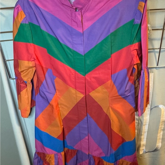 Farm Rio Amanda Stripes Colorful Mini Tiered Ruffles Dress - Picture 10 of 10